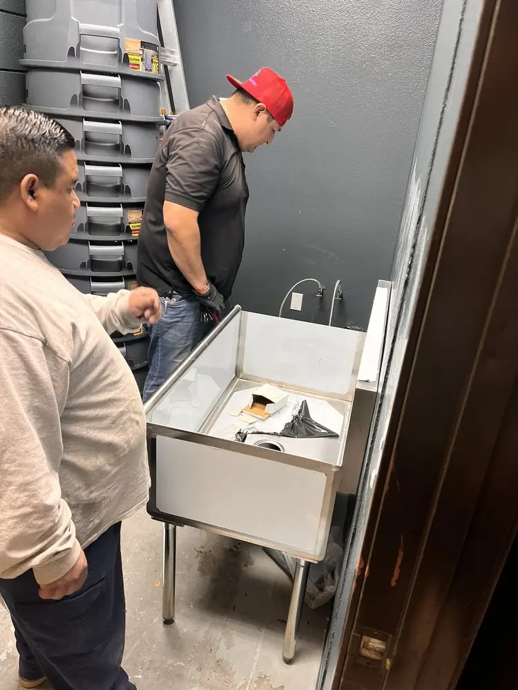 Commercial plumbing and sink installation in Linton